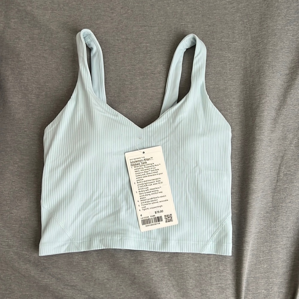 Lululemon align ribbed crop tank size 4 powder blue